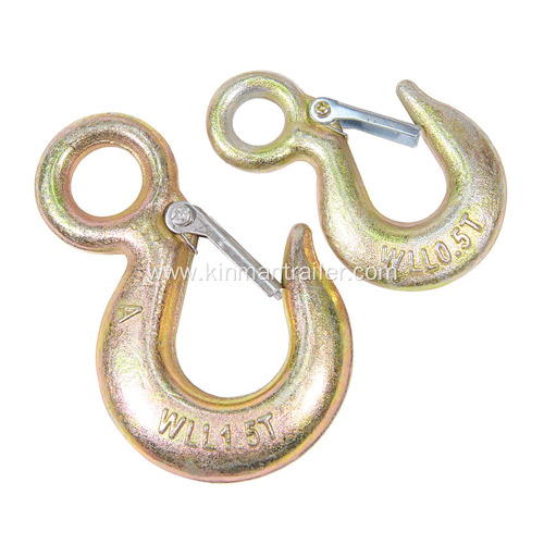 yellow zinc plated steel forged load binder slip eye hook